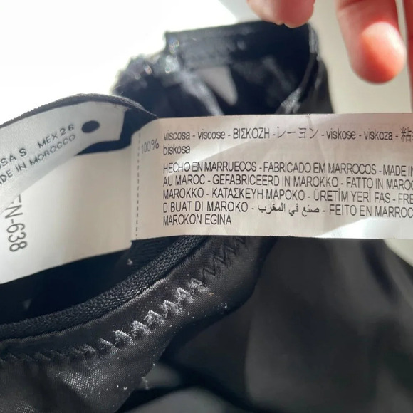 Zara Long Satin Effect Slip Maxi Skirt NWT Black Size Small - Picture 12 of 12